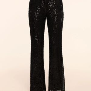 Ramy Brook Black Sequin Flare Pants